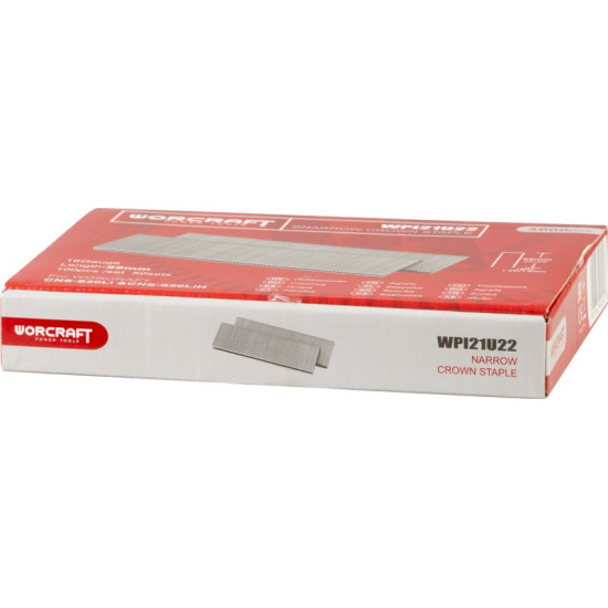 Worcraft skavas CNS-S20Li-Staple 422K, 22 mm, U tips, PU 2448 gab. Worcraft skavas CNS-S20Li-Staple 422K, 22 mm, U tips, PU 2448 gab.