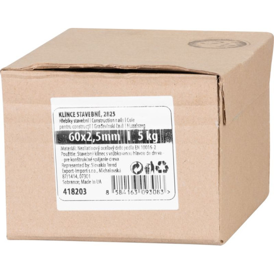 Naglas 2825 60x2,50 mm,  1 kg, iepak. 5 kg