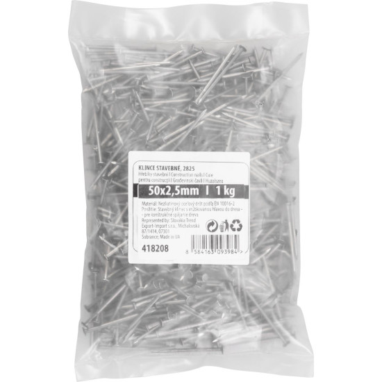 Naglas 2825 50x2,50 mm,  MiniPack 1 kg, maisā