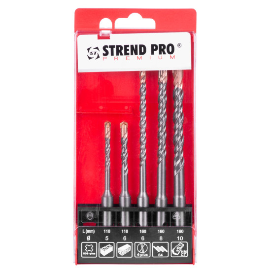 Masonry drill set 5pcs Strend Pro, ndustrial, SDS+, SD051