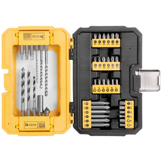 Strend Pro drill and bit set, Cr-V, in case, 41 pcs + bit holder