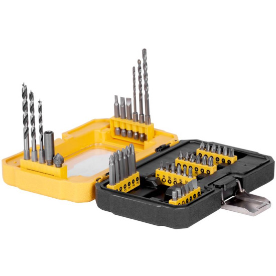 Strend Pro drill and bit set, Cr-V, in case, 41 pcs + bit holder