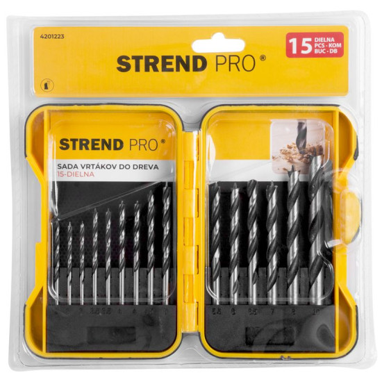 Набор сверл Strend Pro по дереву, 15 пр.