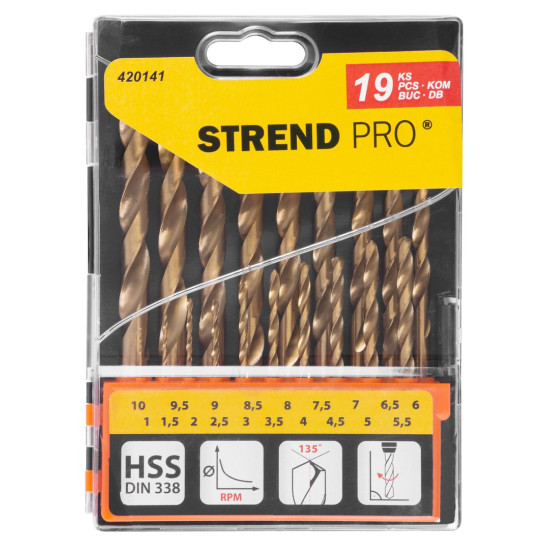 Metal drill set 19pcs Strend Pro