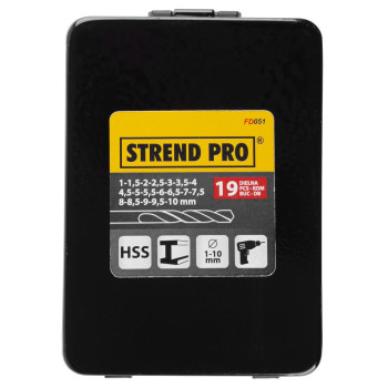 Набор сверл Strend рro FD051, 19 пр., по металлу