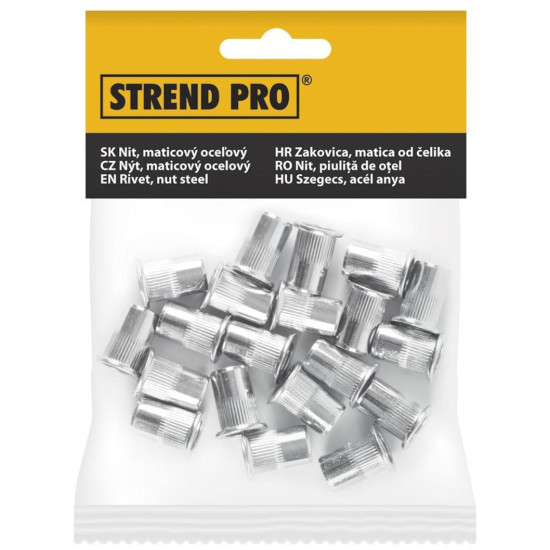 Kniedes uzgriežņi Strend Pro PACK M04x10, tērauds, 50 gab Kniedes uzgriežņi Strend Pro PACK M04x10, tērauds, 50 gab