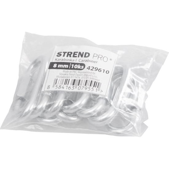 Strend Pro carabiner, with nut, 8 mm, pack. 10 pcs