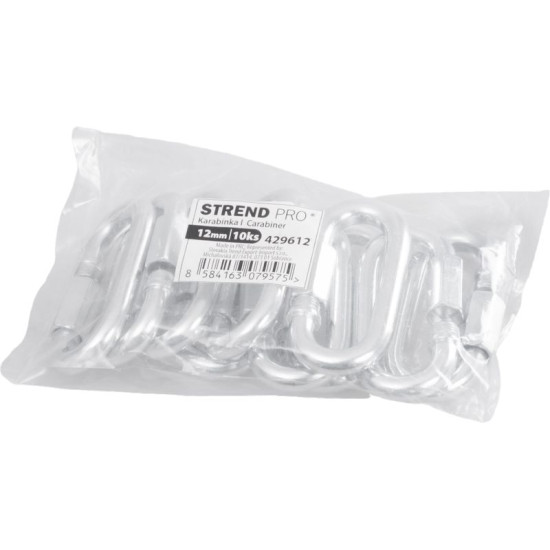 Strend Pro carabiner, with nut, 12 mm, pack. 10 pcs