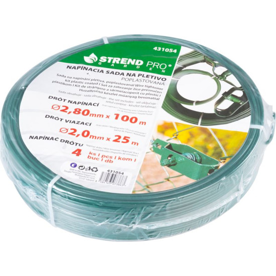 Stiepļu komplekts Pwire.mc PVC, 2x stieples stieple, 4x stieples spriegotājs Stiepļu komplekts Pwire.mc PVC, 2x stieples stieple, 4x stieples spriegotājs