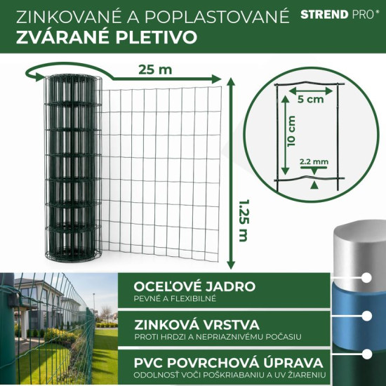 Stiepļu tīkls ar PVC pārklājumu EUROPLAST / augstums : 1250 mm, 2lem
kvadrāts (acs): 100x50mm
stieples diametrs: 2,20m Stiepļu tīkls ar PVC pārklājumu EUROPLAST / augstums : 1250 mm, 2lem
kvadrāts (acs): 100x50mm
stieples diametrs: 2,20m