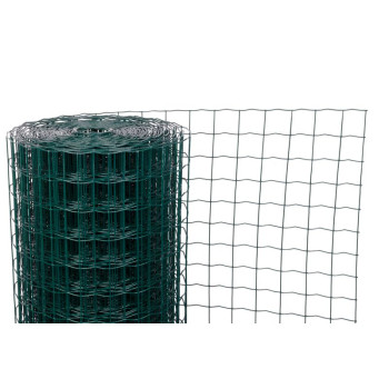 Stiepļu tīkls ar PVC pārklājumu EUROPLAST / augstums : 1800 mm, 2lem
kvadrāts (acs): 50x50mm
stieples diametrs: 2,20 mm