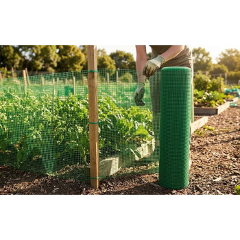 Сетка ECONOMY 5, 1000/10x10 мм, 300 г/м2, зеленая, пластиковая, упаковка 50 м