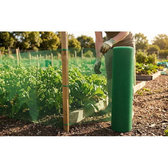 ECONOMY 5 mesh, 1000/10x10 mm, 300g/m2, green, all-plastic, pack of 50 m