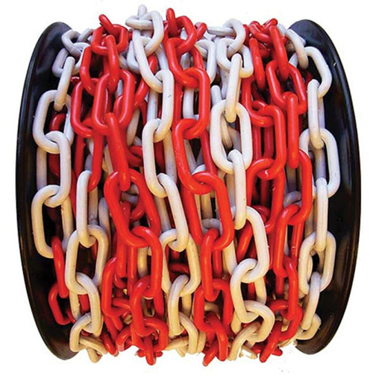 Цепь пластиковая 6мм L-25мм, красно-белая