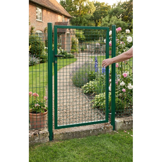 Ворота METALTEC ECO 1000х1000 мм, садовые, зеленые, Zn+PVC