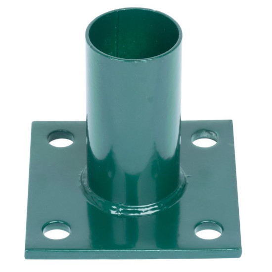 Support Base Bracket Strend Pro METALTEC, 38 mm, for round post, green, for anchoring, RAL6005