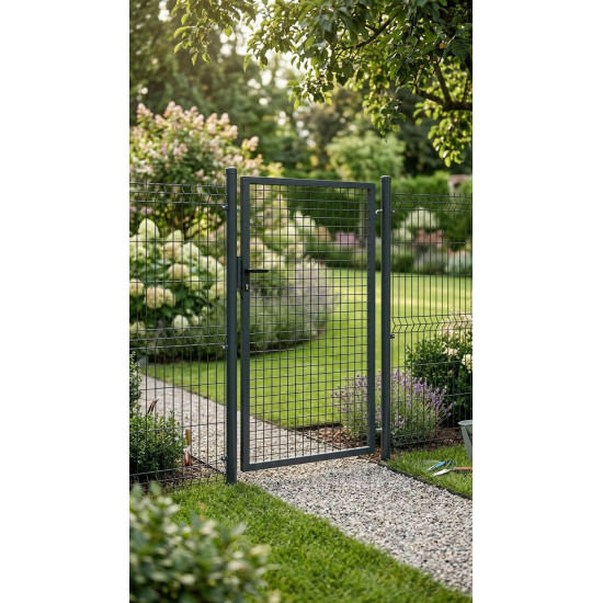 Ворота METALTEC ECO 1000/1000/50х50 мм, садовые, антрацит, ZN+PVC, RAL7016