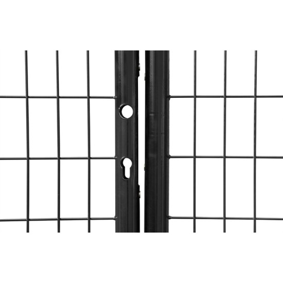 Ворота Strend Pro METALTEC DUO, 3580/1950/100х50 мм, антрацит, двустворчатые, для сада, ZN+PVC, РА