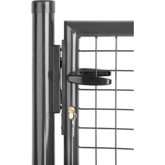Gate METALTEC ECO 2, 1000/1800/50x50 mm, round, antracit, single gate, ZN+PVC, RAL7016