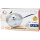 MagicHome Chloe frying pan, 20 cm, 1.5 liters, with glass lid, stainless steel