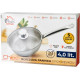 MagicHome Chloe frying pan, 28 cm, 4 liters, with glass lid, stainless steel