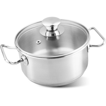 Кастрюля MagicHome Chloe, 16 см, 1,5 л, со стеклянной крышкой, нержавеющая сталь