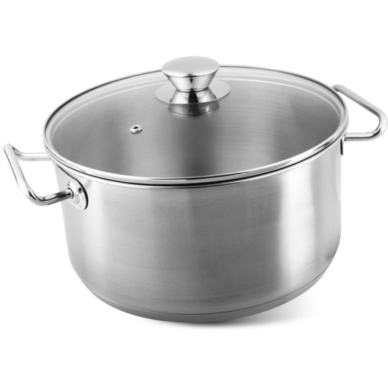 Кастрюля MagicHome Chloe, горшок, 26 см, 6,6 л, со стеклянной крышкой, нержавеющая сталь