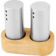 Солонка и перечница MagicHome, деревянная подставка, нержавеющая сталь