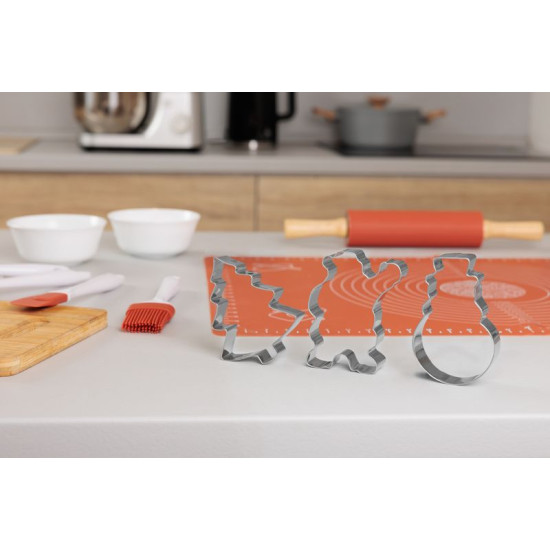 MagicHome Ziemassvētku cepumu formas, cepšanai, eglīte, Ziemassvētku vecītis, sniegavīrs, 3 gab