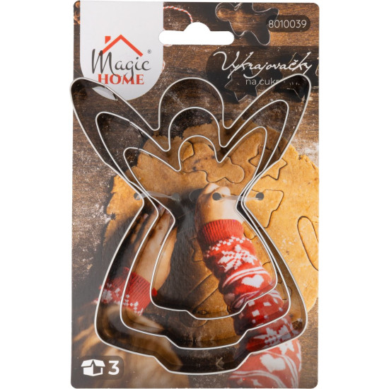 MagicHome Christmas cookie cutter, for baking,  3 pcs