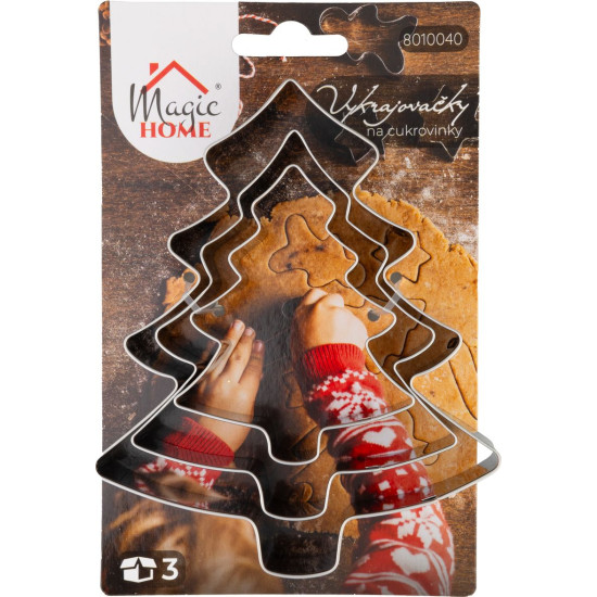 MagicHome Christmas cookie cutter, for baking,  3 pcs