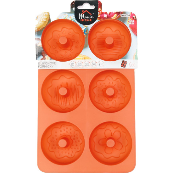 Форма MagicHome, для выпечки, для пончиков, силиконовая, 27x16x3 см