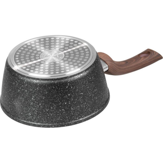 MagicHome Black Marble Line casserole, with glass lid, 16 cm