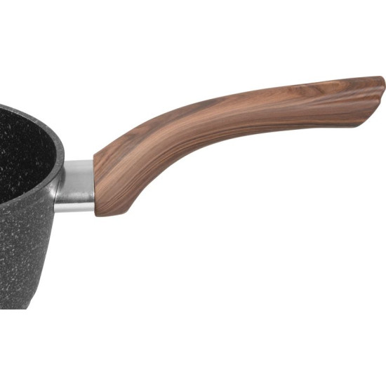 MagicHome Black Marble Line casserole, with glass lid, 16 cm