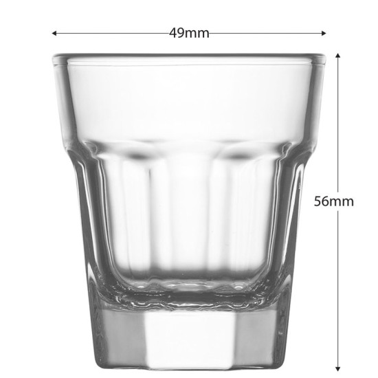 Стакан Aras, LAV, стекло, для ликеров/дистиллятов, 45 мл, 49x56 мм, упаковка 6 шт.