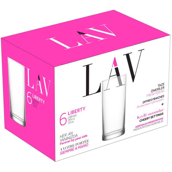Стакан Liberty Cup, LAV, стеклянный, для воды, 295 мл, 62x133 мм, в упаковке 6 шт. Стакан Liberty Cup, LAV, стеклянный, для воды, 295 мл, 62x133 мм, в упаковке 6 шт.