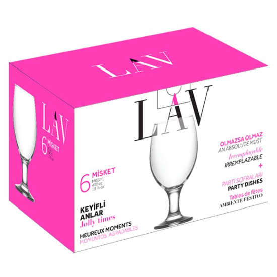 Misket glāze, LAV, stikls, alum, 400 ml, 69x160 mm, pak. 6 gab