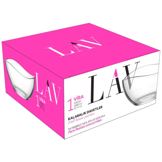 Чаша Vega, LAV, стекло, 1880 мл, 210x105 мм