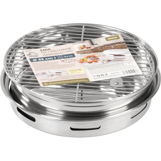 MagicHome set, gas grill, stainless steel 33x13.5 cm