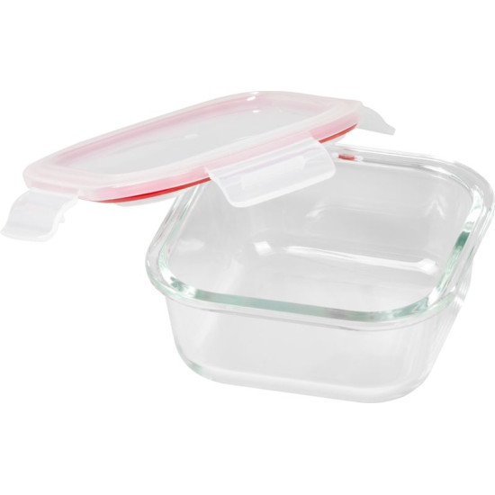 Баночка MagicHome, квадратная, 520 мл, с крышкой, Клипса, стакан