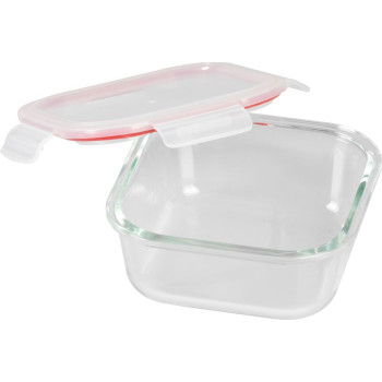 Баночка MagicHome, квадратная, 800 мл, с крышкой, Клипса, стекло