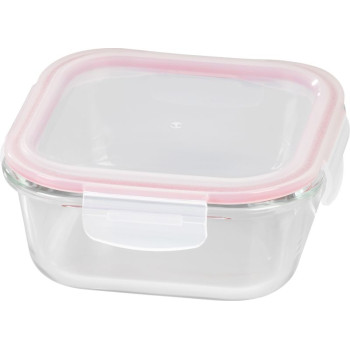 Баночка MagicHome, квадратная, 800 мл, с крышкой, Клипса, стекло