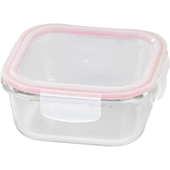 Баночка MagicHome, квадратная, 800 мл, с крышкой, Клипса, стекло