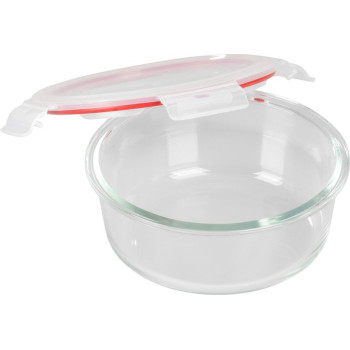 Баночка MagicHome, круглая, 950 мл, с крышкой, Клипса, стекло