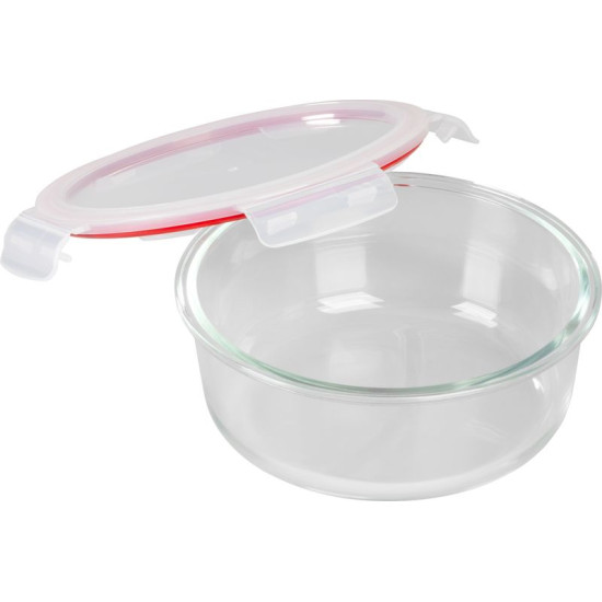 Баночка MagicHome, круглая, 1300 мл, с крышкой, Клипса, стекло