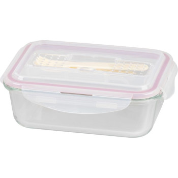 Баночка MagicHome, прямоугольная, 1000 мл, с крышкой, со столовыми приборами, Clip