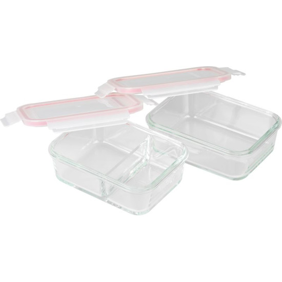 Баночка MagicHome, набор 2, 2 x 900 мл, прямоугольная, с холодильником, термобокс, термосумка, стекло