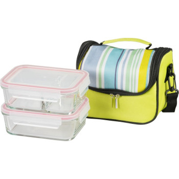 Баночка MagicHome, набор 2, 2 x 900 мл, прямоугольная, с холодильником, термобокс, термосумка, стекло