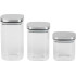 Контейнер MagicHome, 3 шт., 800/1100/1500 мл, стекло, с крышкой из нержавеющей стали