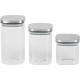 Контейнер MagicHome, 3 шт., 800/1100/1500 мл, стекло, с крышкой из нержавеющей стали